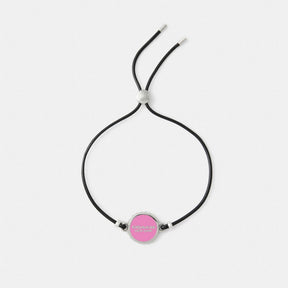 Enamel Bottle Cap Black Leather Bracelet