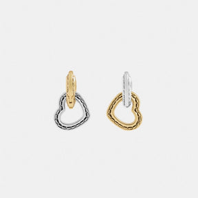 Double Stitched Hearts Pendant Necklace