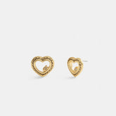 Stitched Hearts Stud Earrings