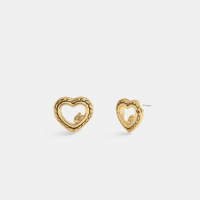 Stitched Hearts Stud Earrings