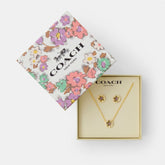 Tea Rose Pendant Necklace And Earrings Gift Set