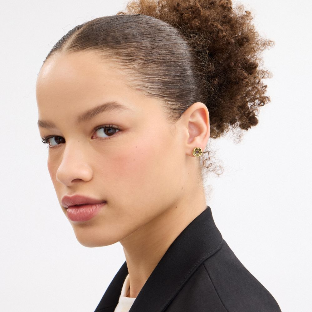 Tea Rose Stone Stud Earrings