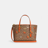 Mollie Tote Bag 25 In Signature Canvas With Orange Print