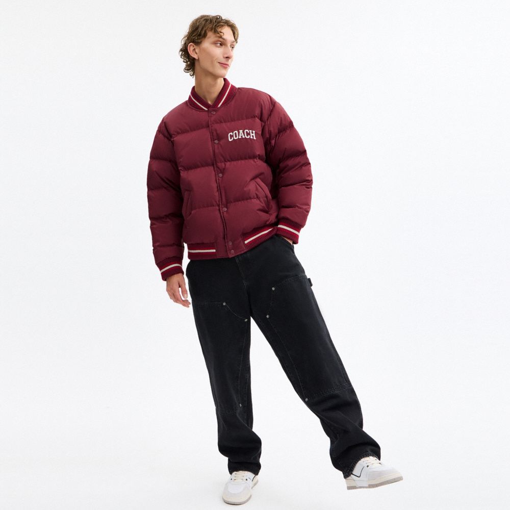 Varsity Down Jacket In Recycled Polyester