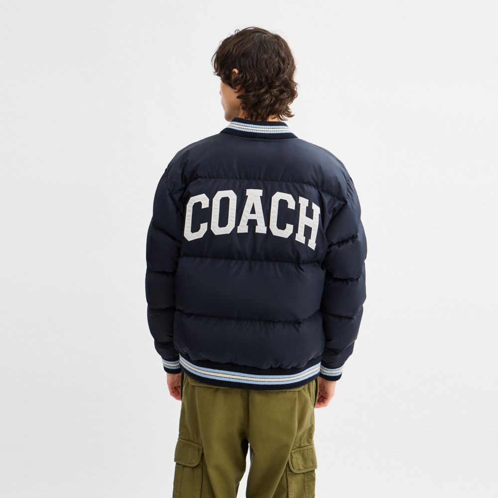 Varsity Down Jacket In Recycled Polyester