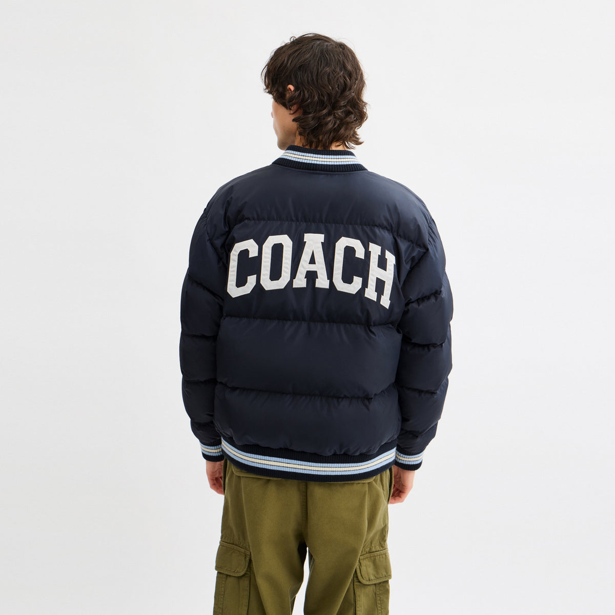 Varsity Down Jacket In Recycled Polyester