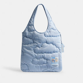Coachtopia Loop Flat Tote In Recycled Polyester With Cloud Quilting