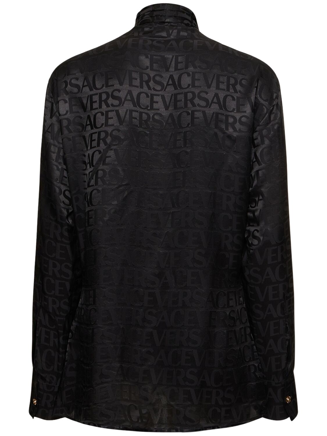 Versace Logo jacquard silk twill shirt w/scarf