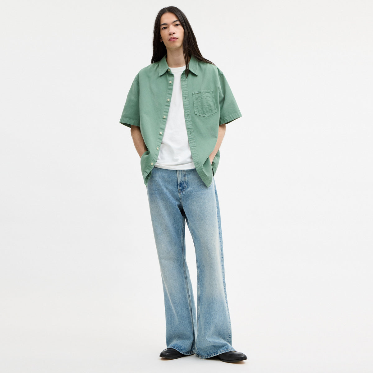 Short Sleeve Relaxed Denim Shirt