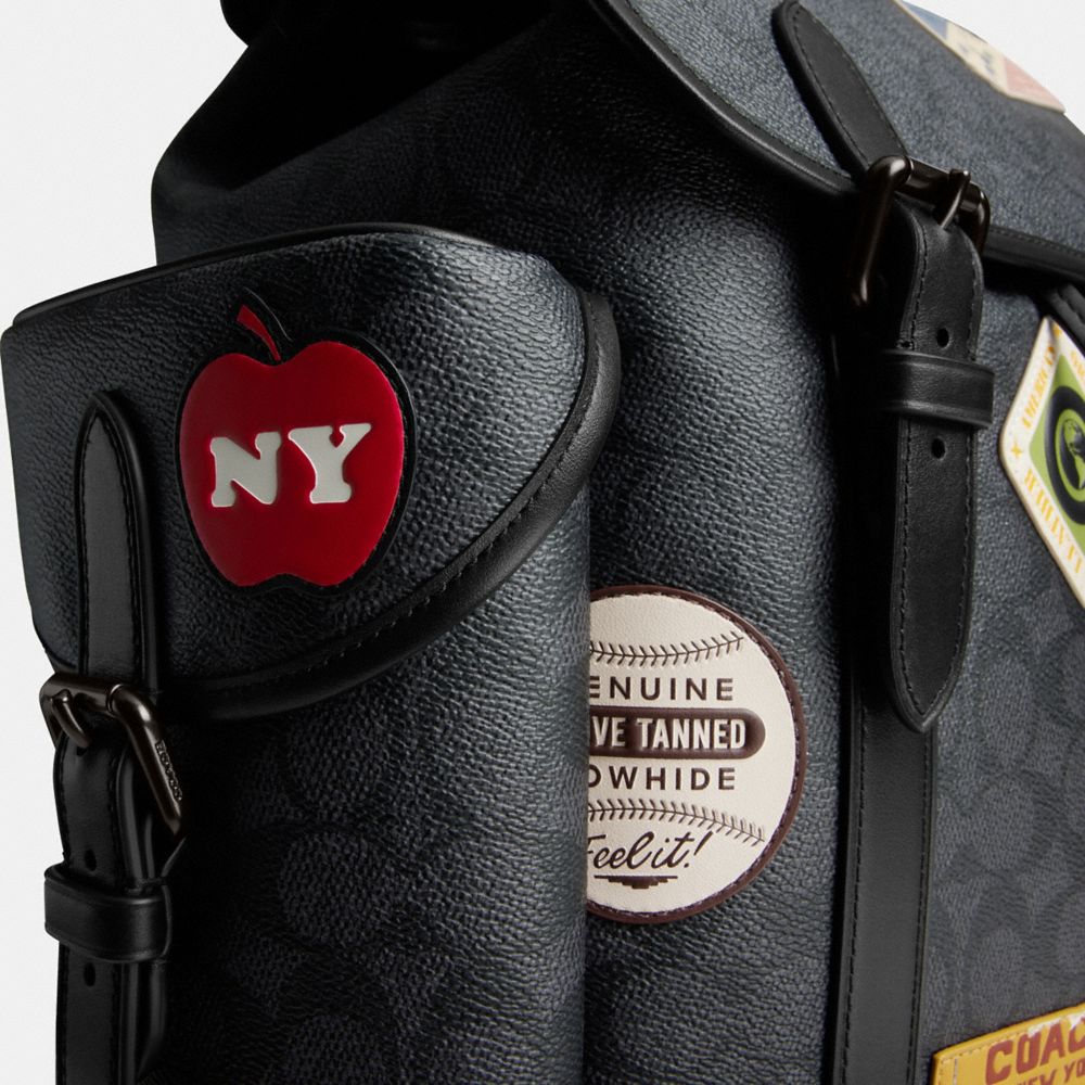 Hitch Backpack In Signature Canvas With Patches