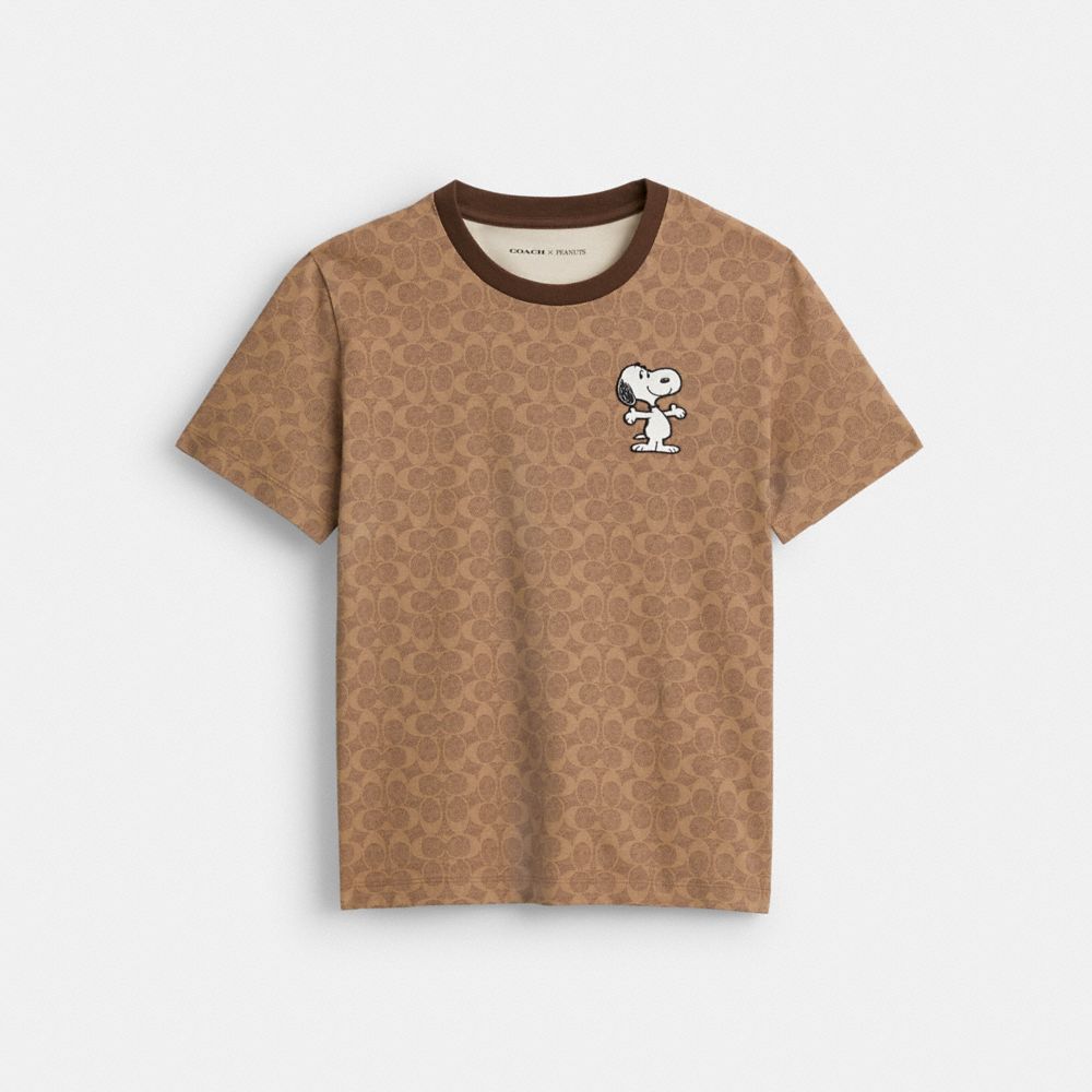 Coach X Peanuts Snoopy Signature Classic T Shirt In Organic Cotton
