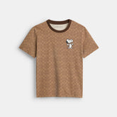 Coach X Peanuts Snoopy Signature Classic T Shirt In Organic Cotton
