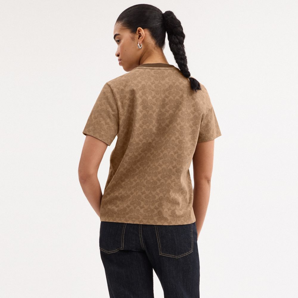 Coach X Peanuts Snoopy Signature Classic T Shirt In Organic Cotton