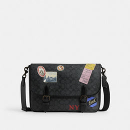 Hitch Messenger Bag In Signature Canvas With Patches
