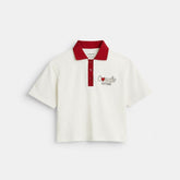 Heart Cropped Relaxed Polo In Organic Cotton