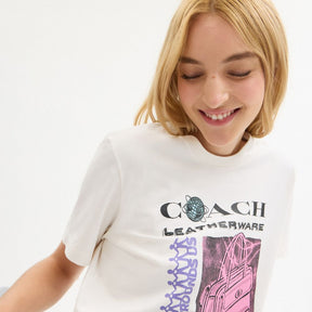 Leatherware Collage Classic T Shirt In Organic Cotton