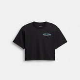 Leatherware Collage Cropped T Shirt In Organic Cotton