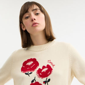 Floral Crewneck Sweater In Organic Cotton