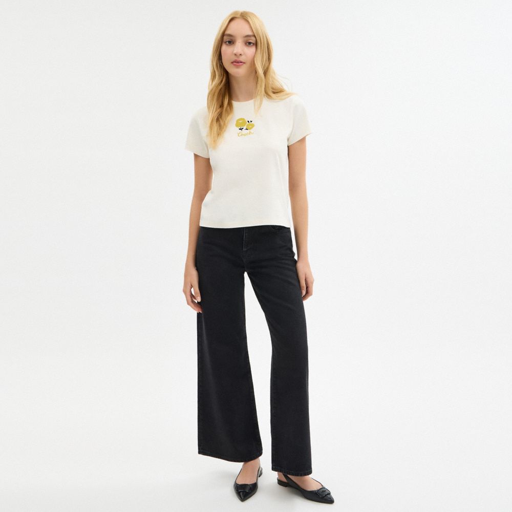 Floral T Shirt In Organic Cotton