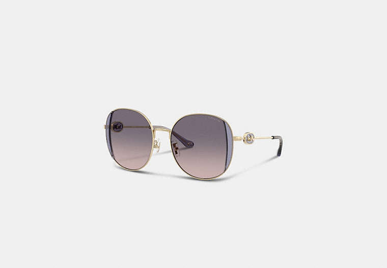 Horse And Carriage Metal Round Sunglasses