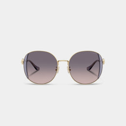 Horse And Carriage Metal Round Sunglasses
