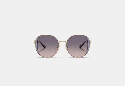 Horse And Carriage Metal Round Sunglasses