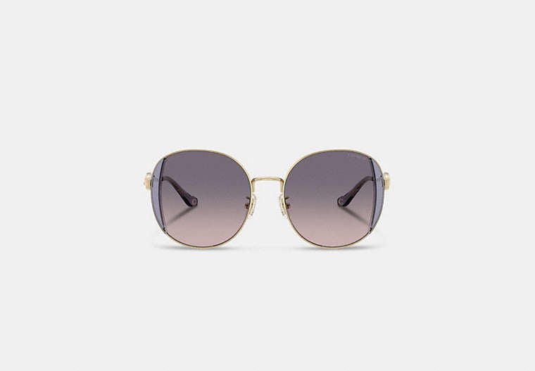 Horse And Carriage Metal Round Sunglasses