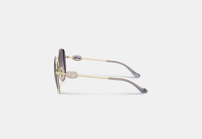 Horse And Carriage Metal Round Sunglasses