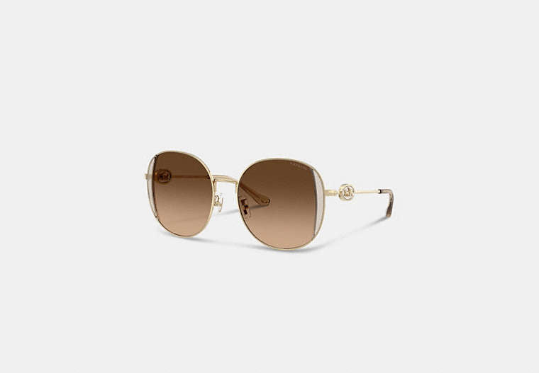 Horse And Carriage Metal Round Sunglasses
