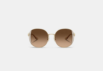 Horse And Carriage Metal Round Sunglasses
