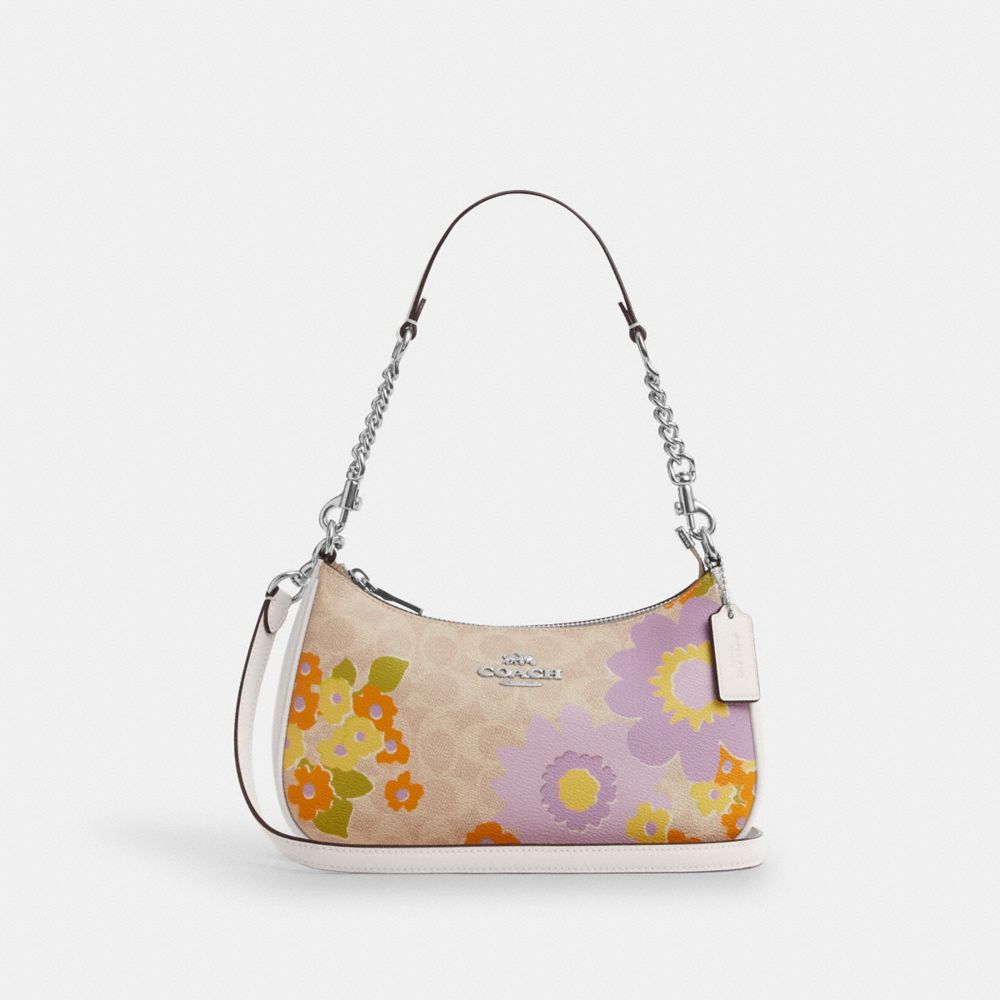 Teri Shoulder Bag In Signature Canvas With Floral Print