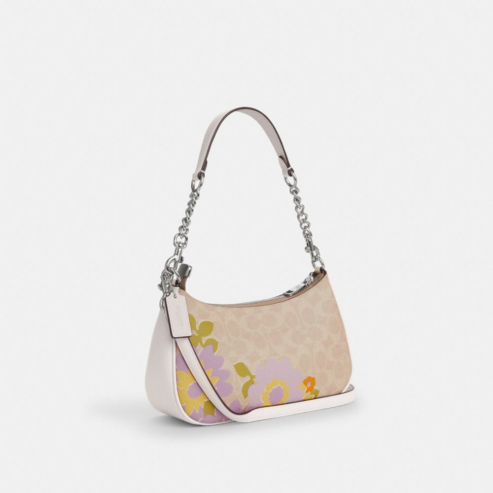 Teri Shoulder Bag In Signature Canvas With Floral Print