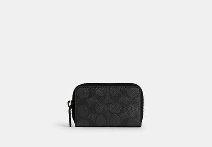 Small Zip Around Card Case In Signature Canvas