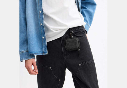 Clip On Pouch In Signature Canvas