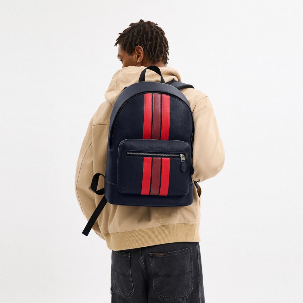 West Backpack With Varsity Stripe