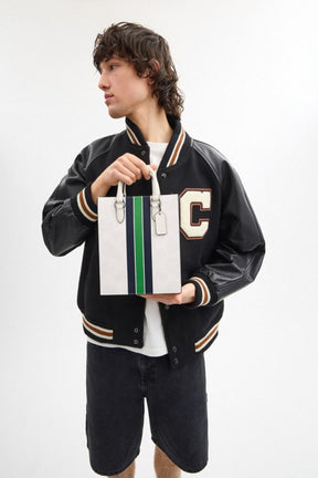 Dylan Tote Bag In Signature Canvas With Varsity Stripe