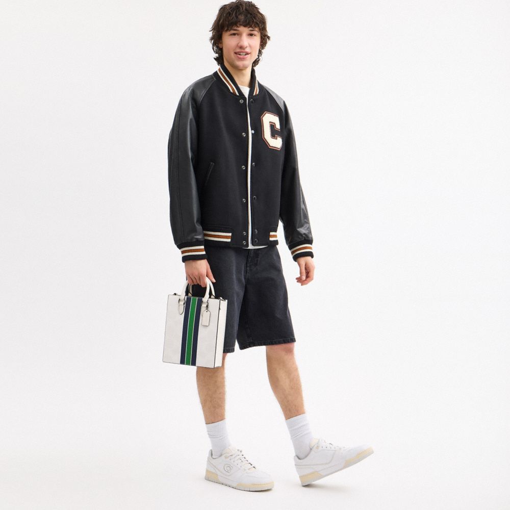 Dylan Tote Bag In Signature Canvas With Varsity Stripe