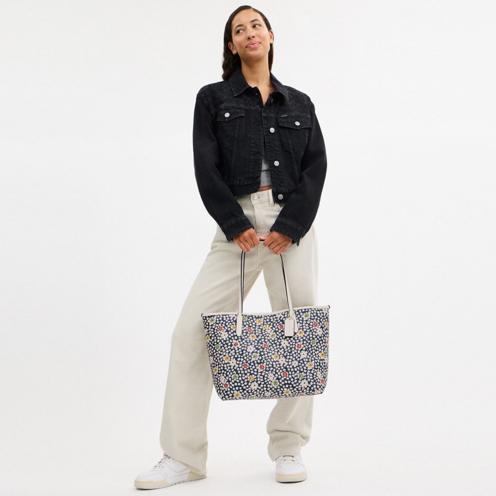 City Tote Bag With Floral Print