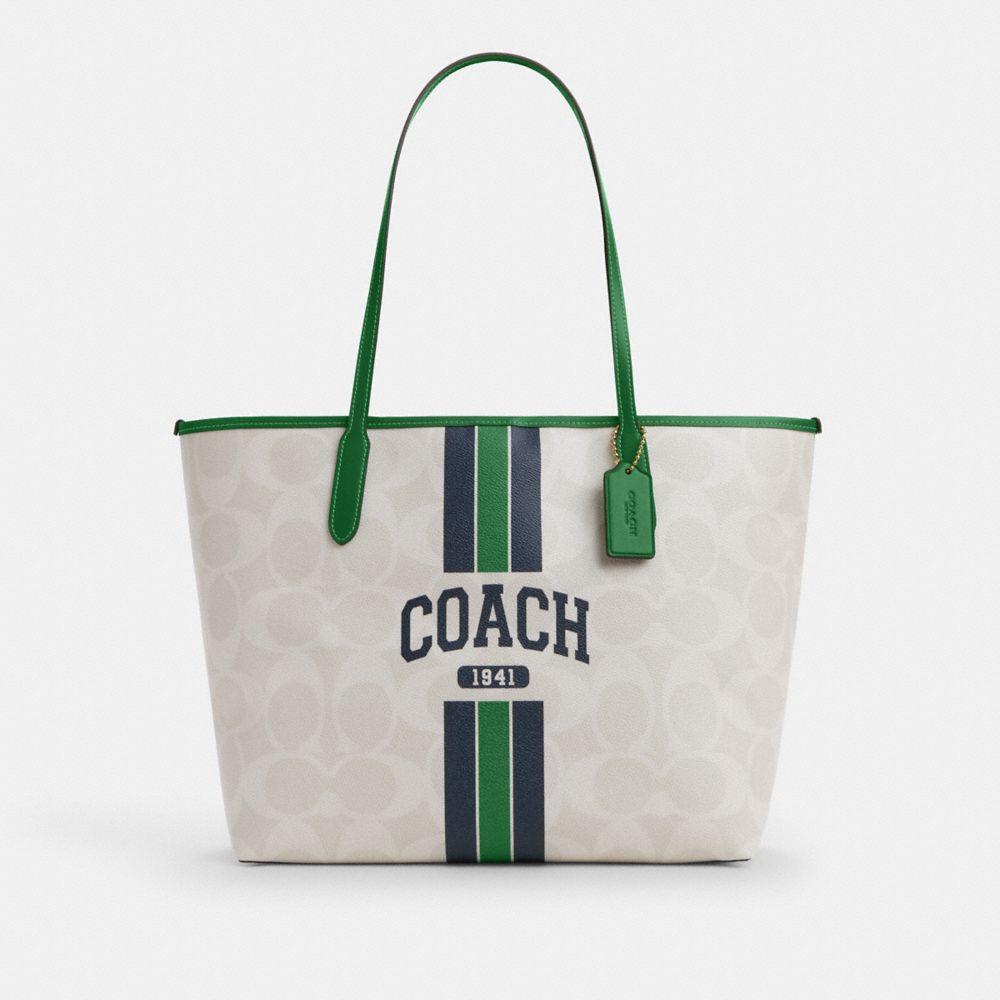 City Tote Bag In Signature Canvas With Coach Graphic