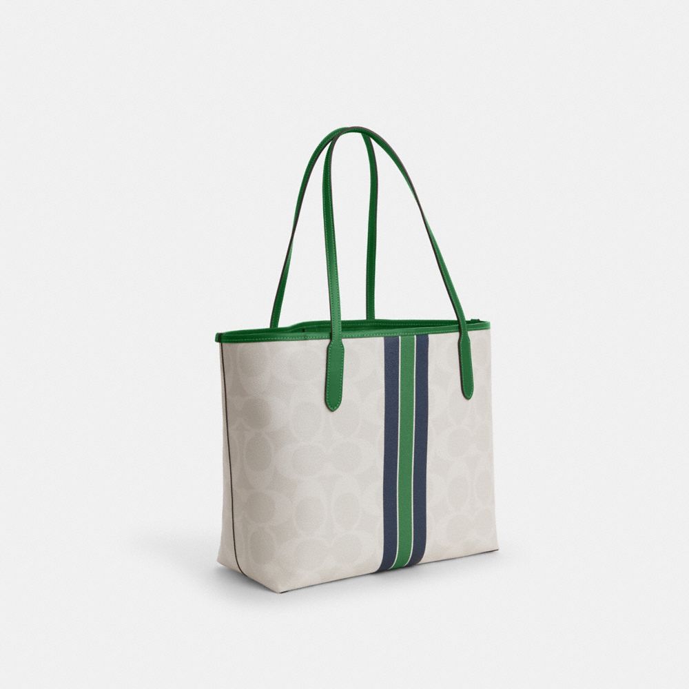 City Tote Bag In Signature Canvas With Coach Graphic