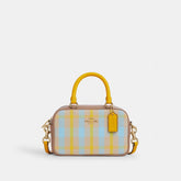 Satchel Crossbody Bag With Plaid Print