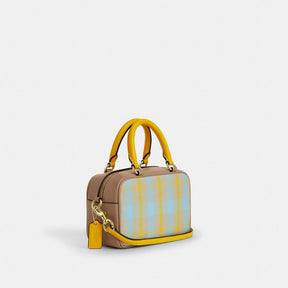 Satchel Crossbody Bag With Plaid Print