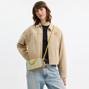 Satchel Crossbody Bag With Plaid Print