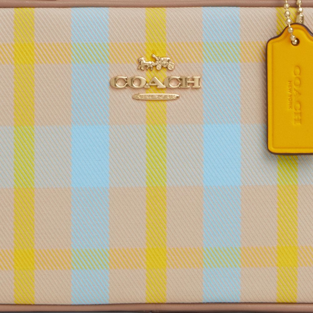 Satchel Crossbody Bag With Plaid Print