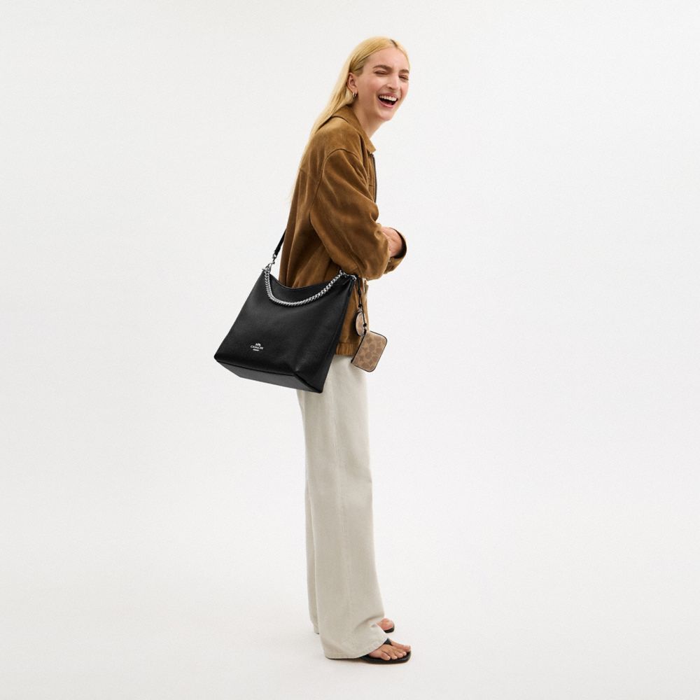 Laurel Large Shoulder Bag With Mirror Charm And Pouch