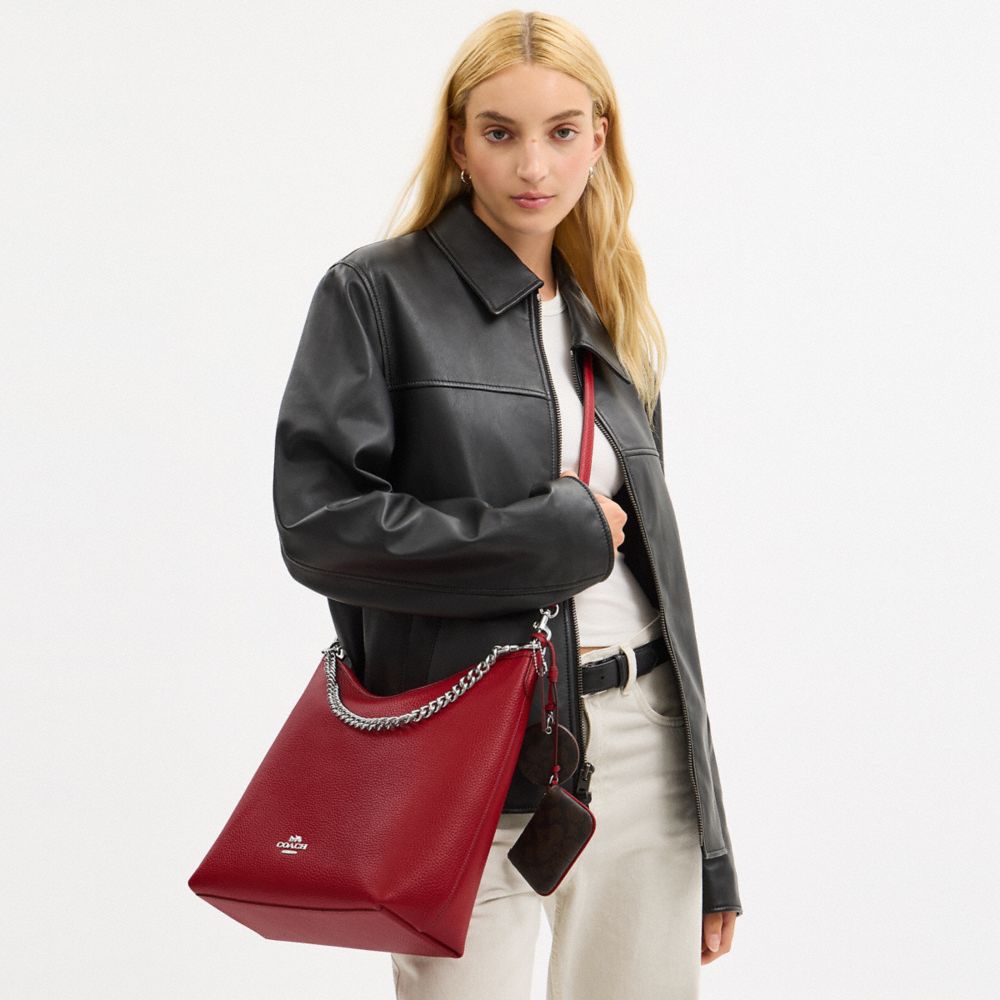 Laurel Large Shoulder Bag With Mirror Charm And Pouch