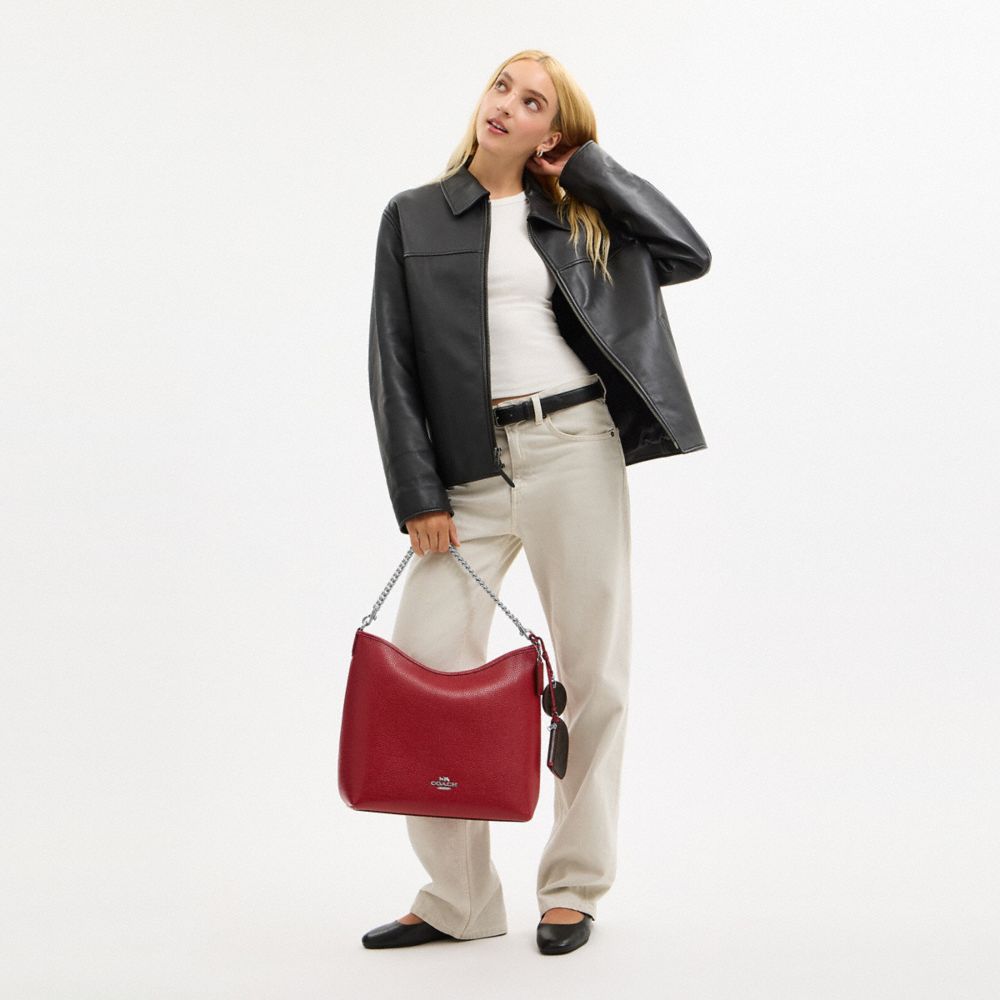 Laurel Large Shoulder Bag With Mirror Charm And Pouch