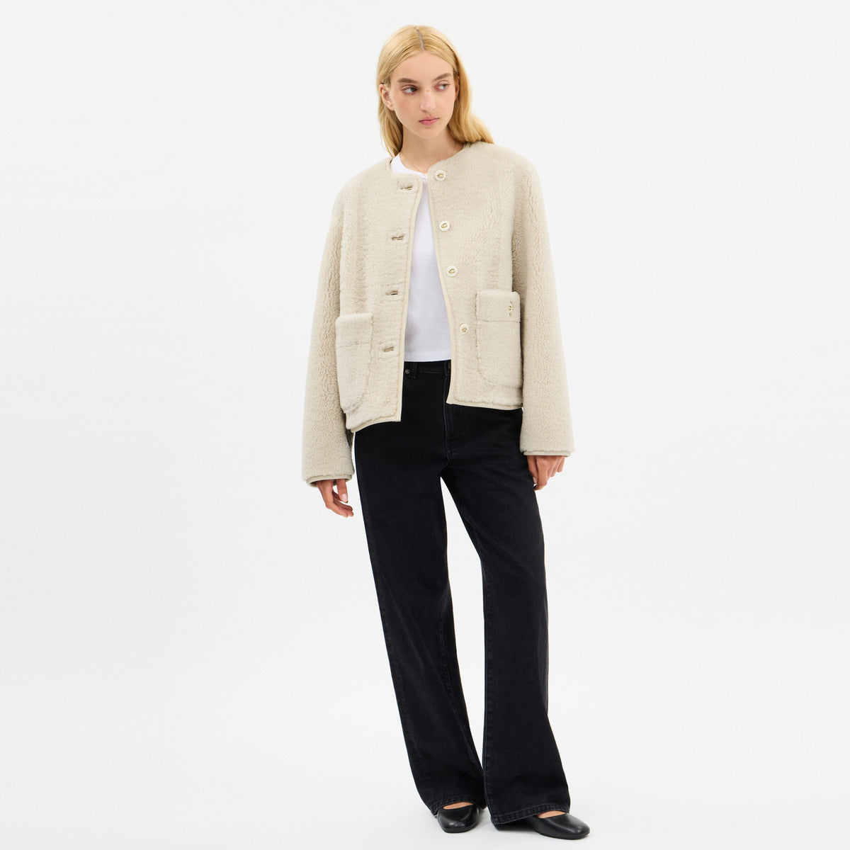 Shearling Cardigan Jacket