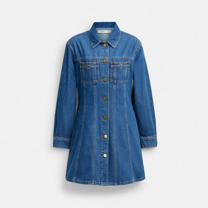 Long Sleeve Denim Dress In Organic Cotton