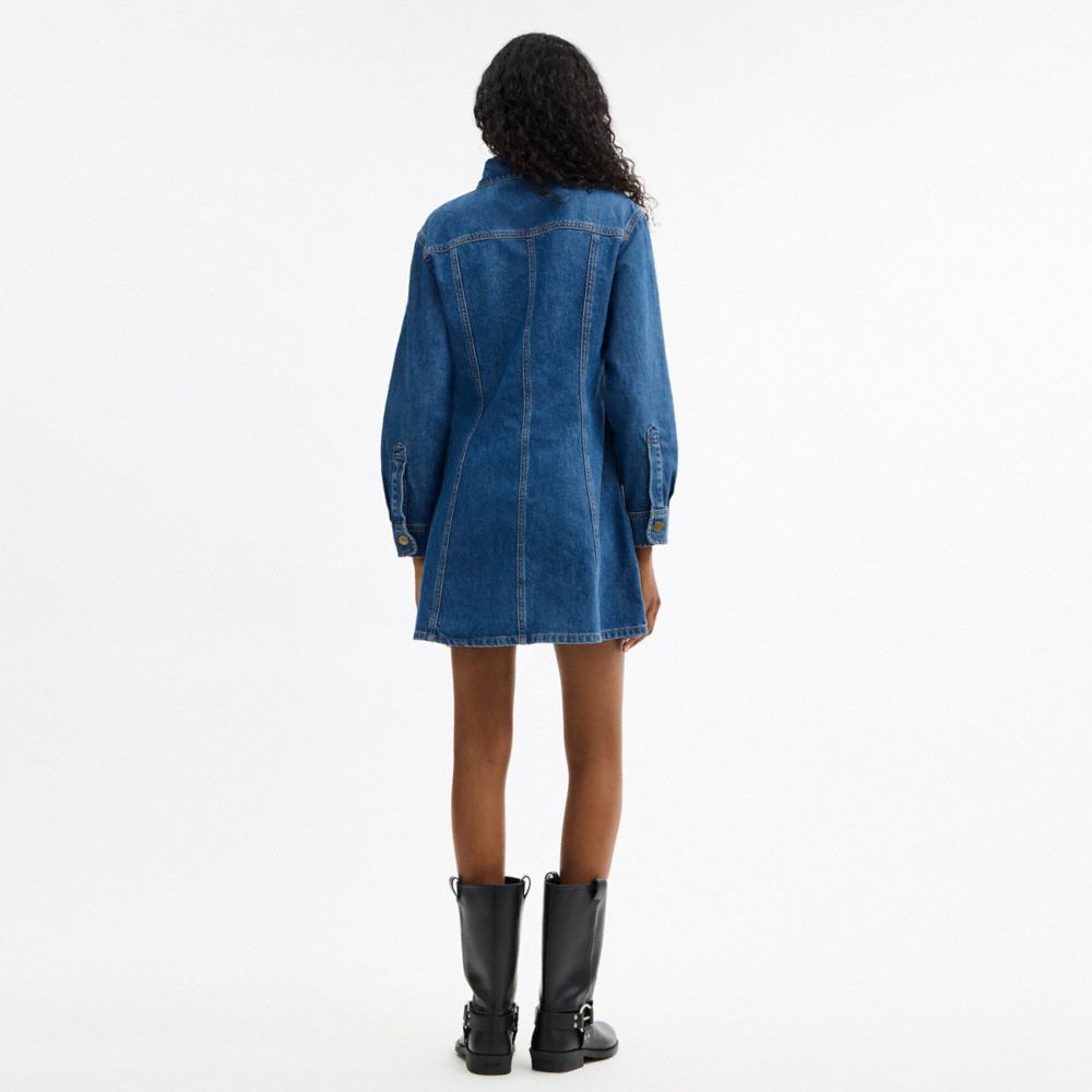 Long Sleeve Denim Dress In Organic Cotton